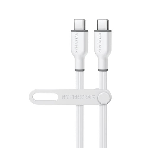HyperGear Flexi Pro - 60W USB-C to USB-C Cable  - 6ft cord, White