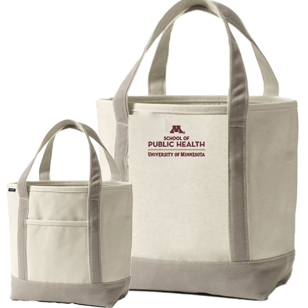 Lands' End School of Public Health Open Top Canvas Tote - M, Oatmeal / Khaki / Tan