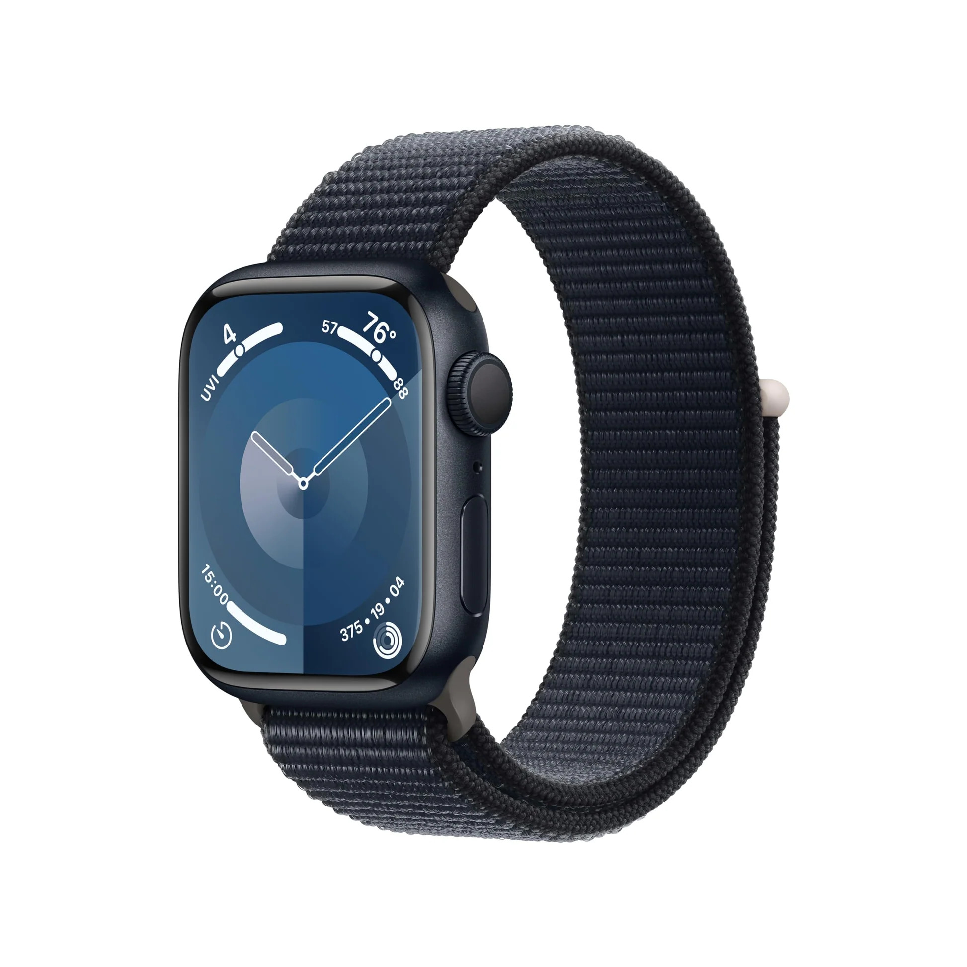 41mm Apple Watch S9 GPS + Cellular w/ Midnight Aluminum Case, Midnight Sports Band M/L - Black