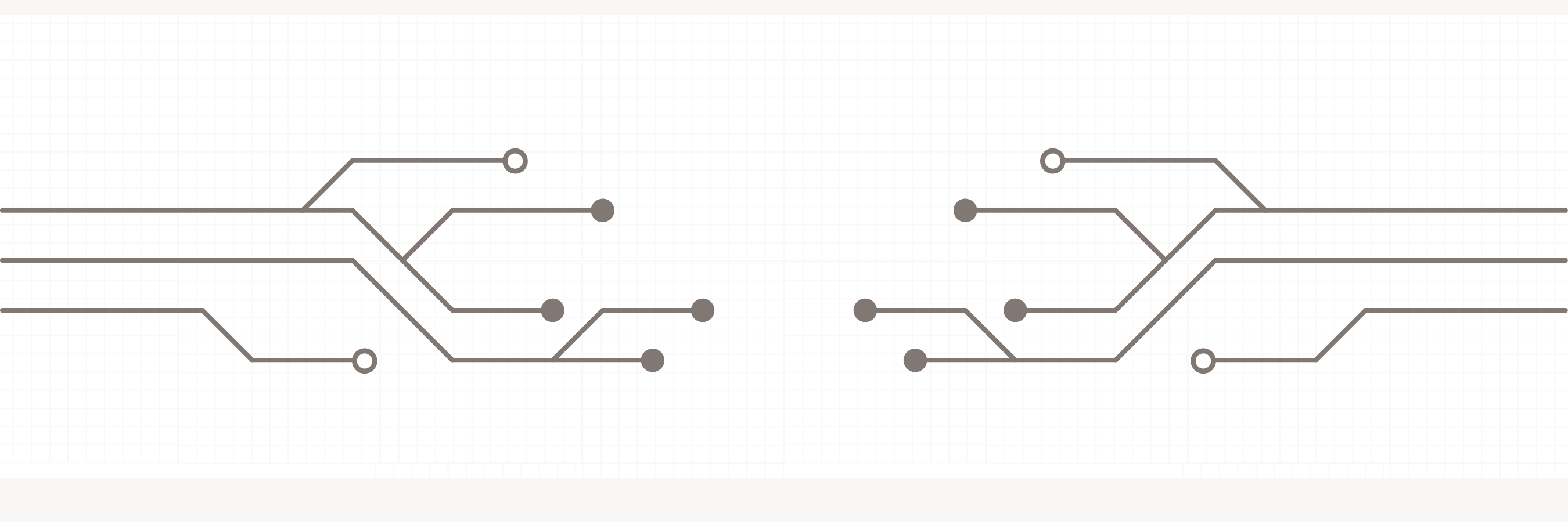 A diagram of an electrical circuit featuring grey lines connecting various components.