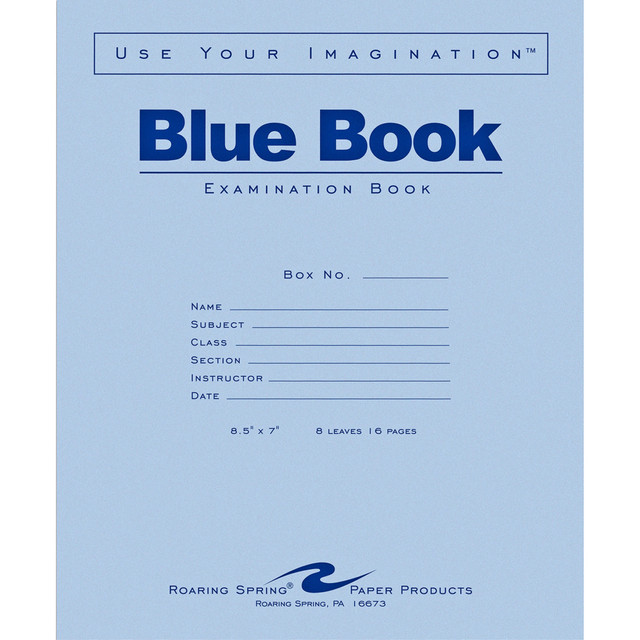 Blue Book Examination Book (16 Pages) - Blue