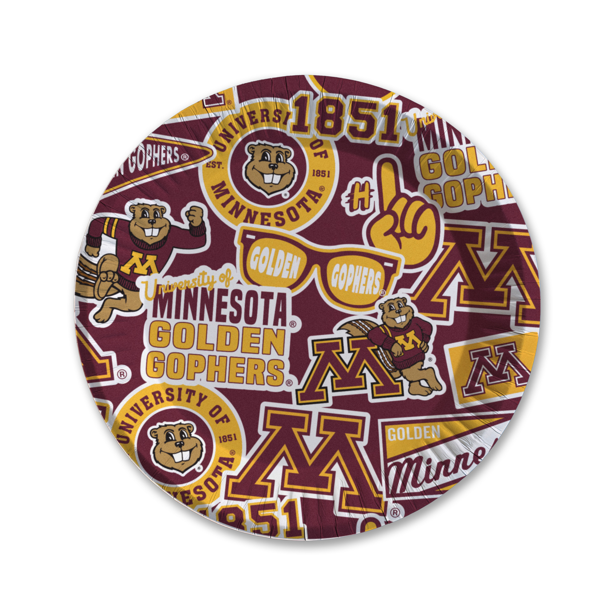 University of Minnesota Paper Plates - 7, Maroon
