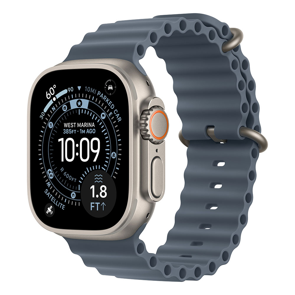 Apple Watch Ultra 3 - 49mm, Silver / Light Gray, Titanium, GPS + Cellular, Anchor Blue Ocean Band