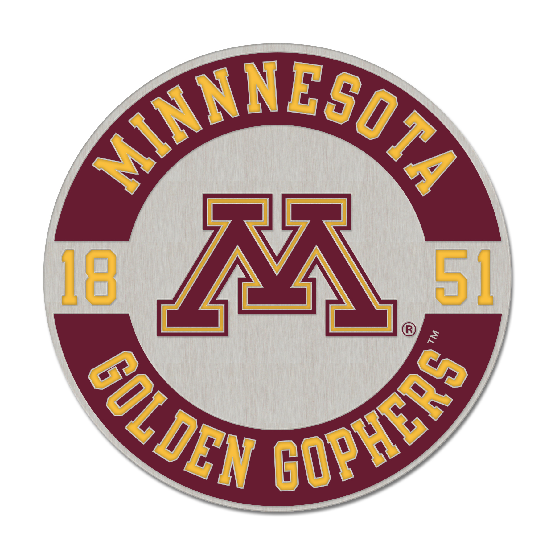 University of Minnesota Golden Gopher Pin  - Silver / Light Gray