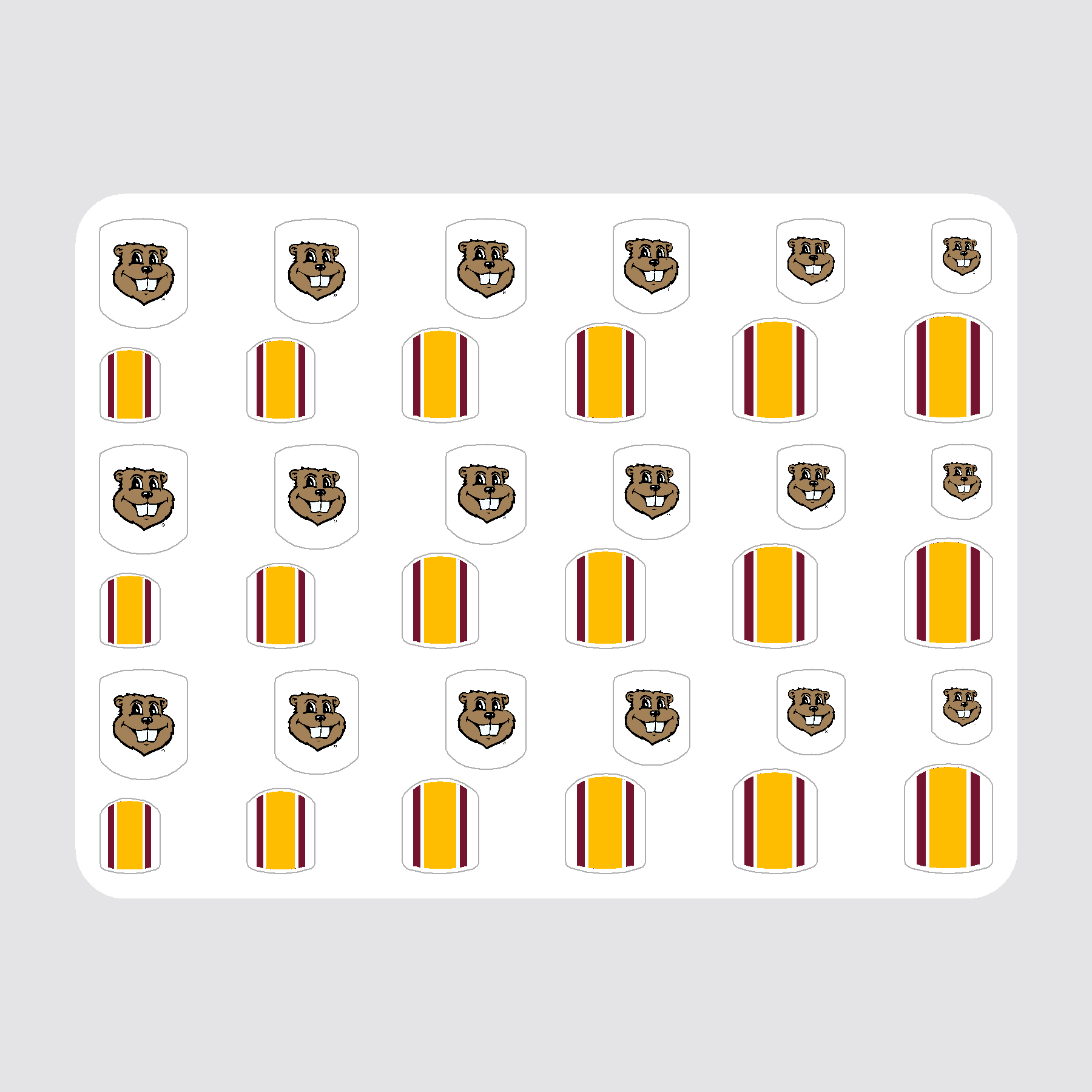 University of Minnesota Goldy Peel and Stick Tattoos  - Maroon
