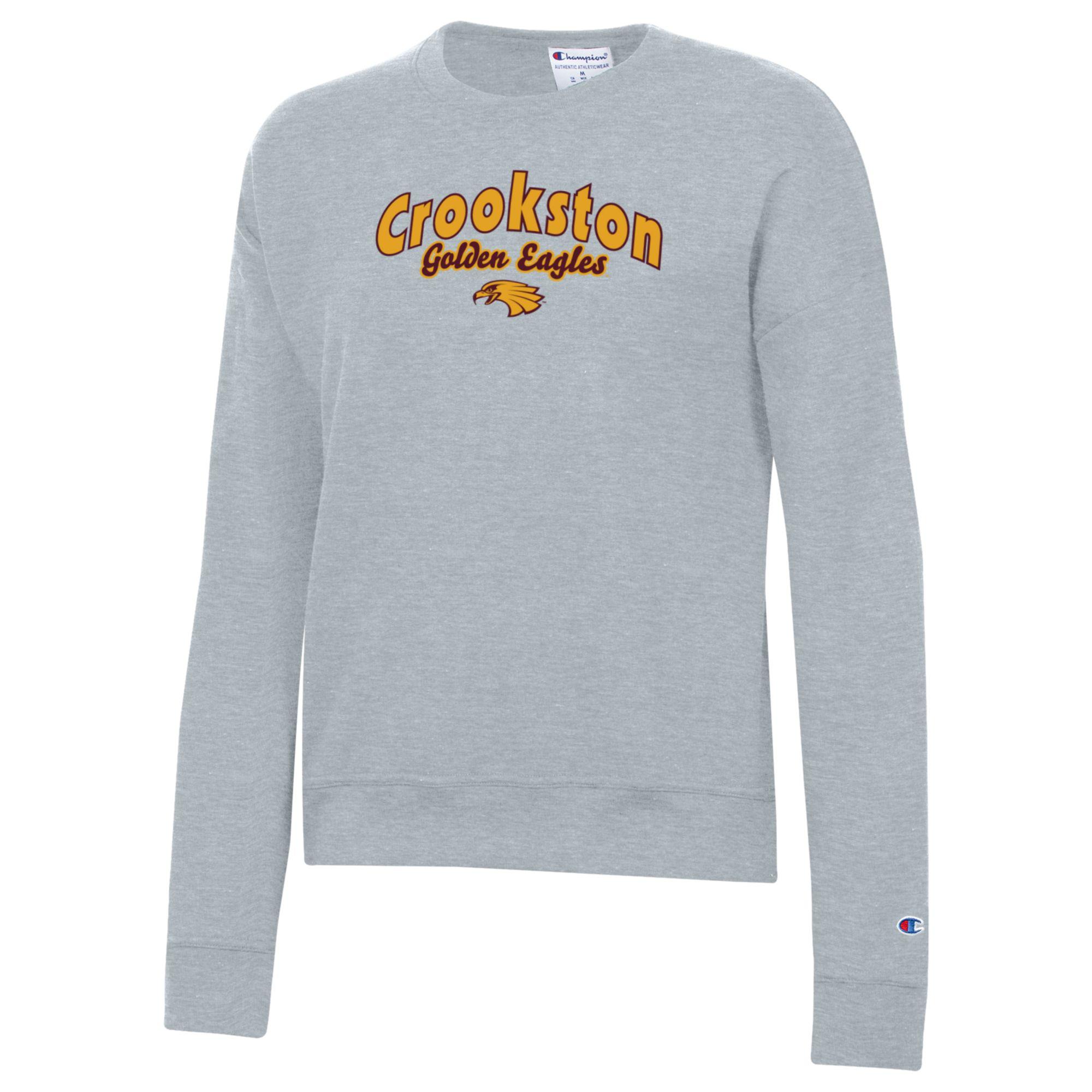 Champion Crookston Golden Eagles Crewneck - S, Gray