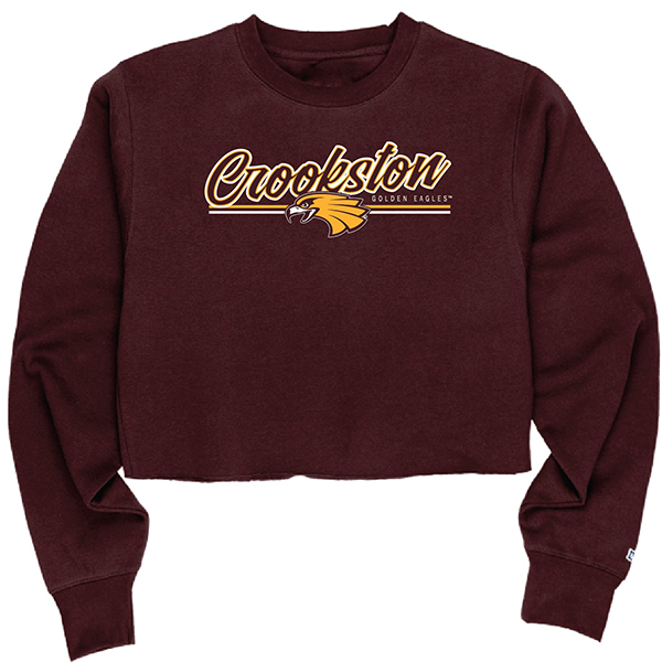 Blue 84 Crookston Golden Eagles Cropped Crewneck Wmns - S, Maroon
