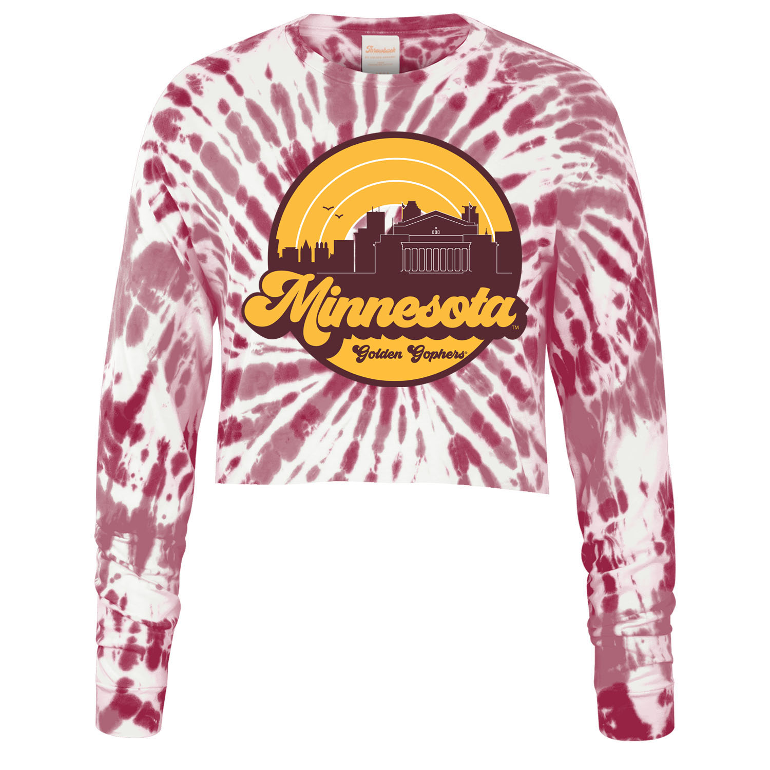 Uscape Apparel University of Minnesota Women's Cropped Long Sleeve Tee - XS, Maroon
