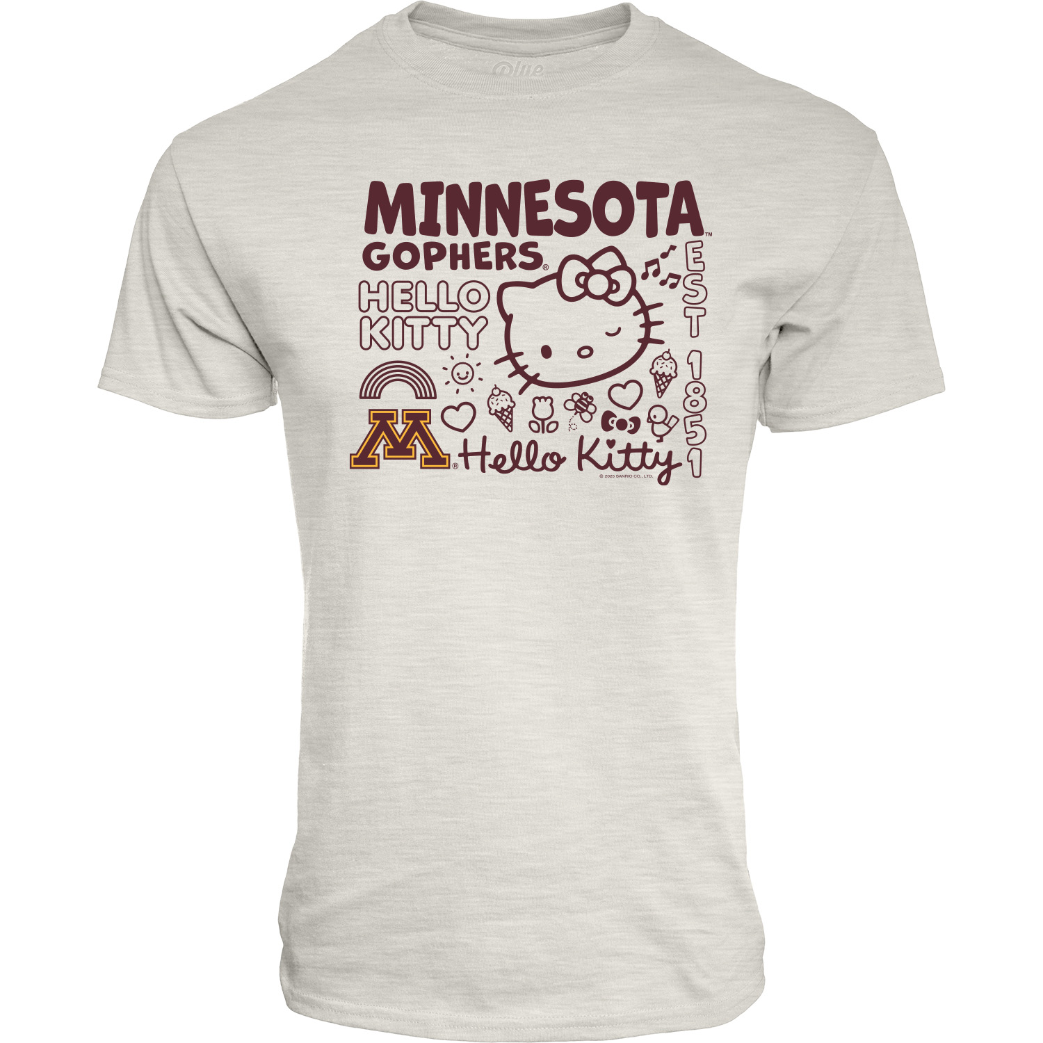 Blue 84 University of Minnesota Hello Kitty T-Shirt  - M, Oatmeal / Khaki / Tan