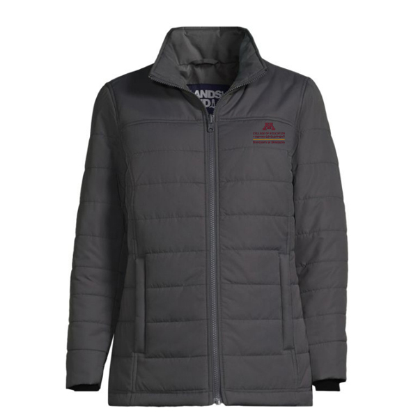 Lands' End College of Education + Human Development Women's Insulated Jacket - S, Gray