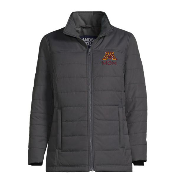 Lands' End University of Minnesota Mom Women's Insulated Jacket - S, Gray