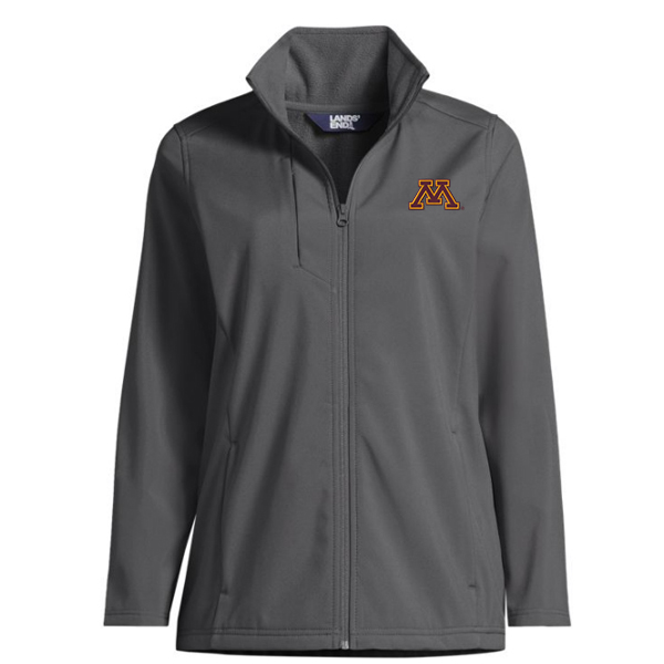 Lands' End University of Minnesota M Women's Soft Shell Jacket - S, Gray