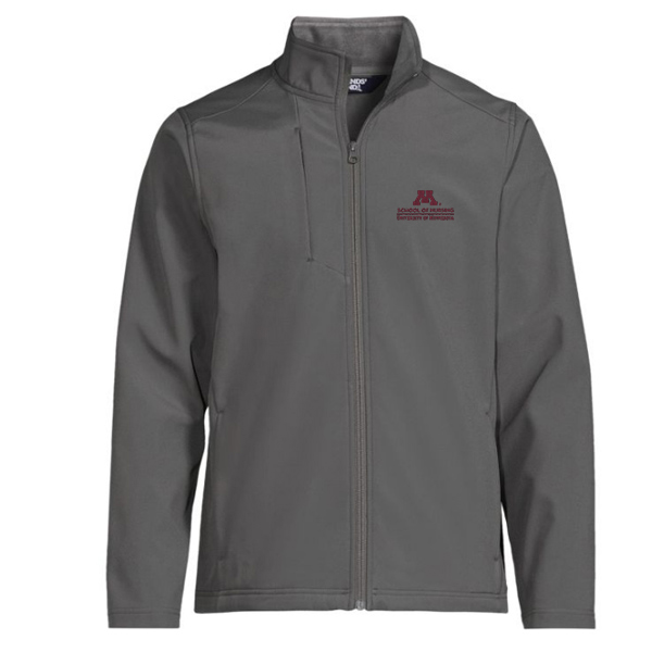 Lands' End School of Nursing Men's Soft Shell Jacket - M, Gray