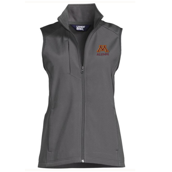 Lands' End University of Minnesota Alumni Women's Soft Shell Vest - S, Gray