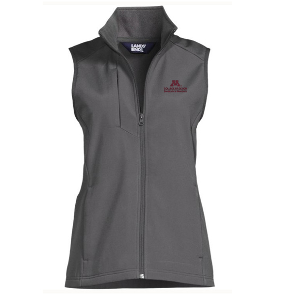 Lands' End College of Design Women's Soft Shell Vest - S, Gray