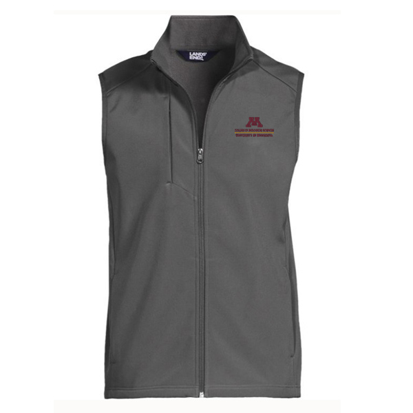 Lands' End College of Biological Sciences Men's Soft Shell Vest - S, Gray