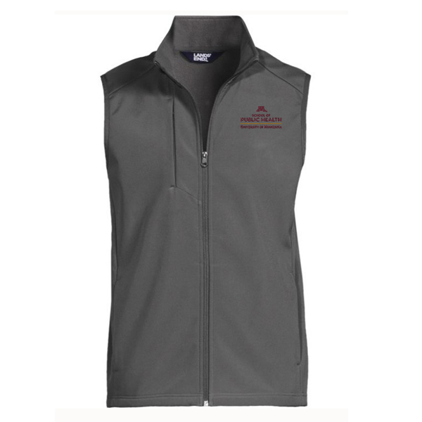 Lands' End School of Public Health Men's Soft Shell Vest - S, Gray