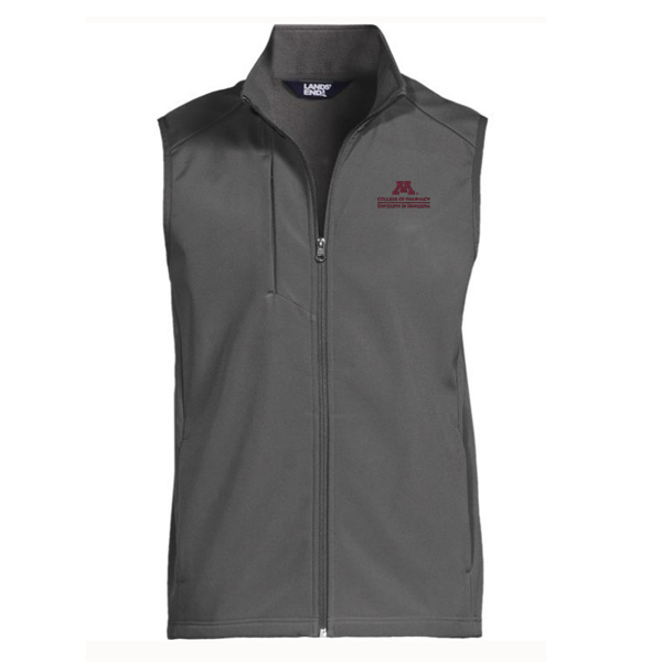 Lands' End College of Pharmacy Men's Soft Shell Vest - S, Gray