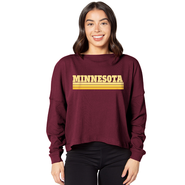 Chicka-d University of Minnesota Women's Long Sleeve Tee  - S, Maroon