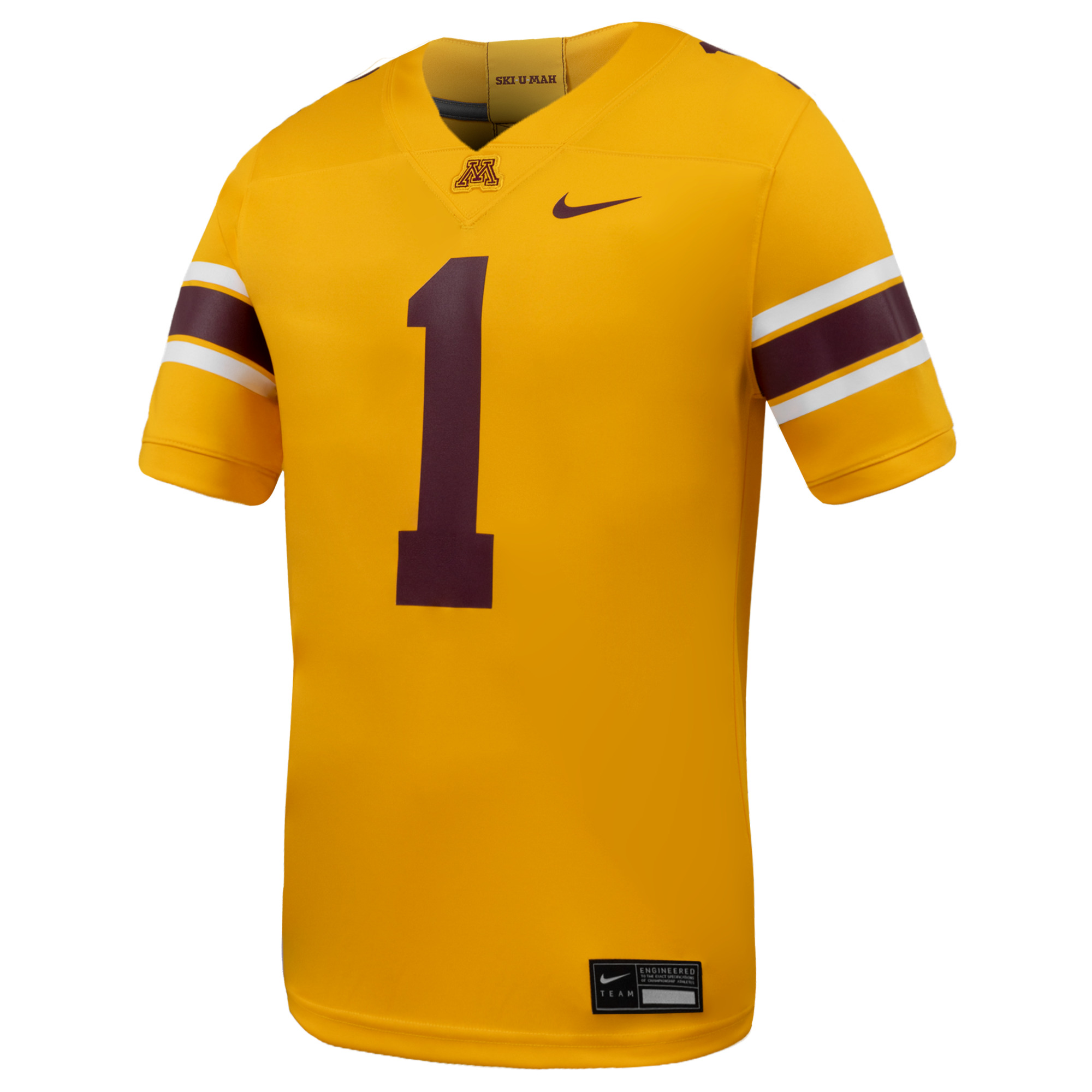 Nike University of Minnesota #1 Football Jersey - S, Gold