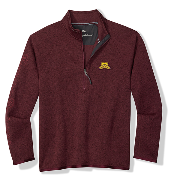 Tommy Bahama University of Minnesota Half Zip Pullover  - M, Maroon
