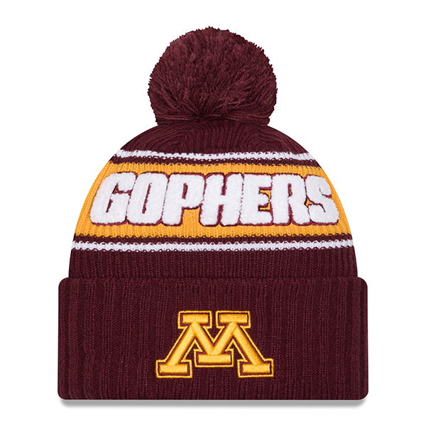 New Era University of Minnesota Chenille Gophers Pom Beanie - Maroon