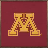 University of Minnesota M Wooden Sign - Maroon