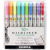 Zebra Asst. Mildliner Double Ended Markers 10Pk