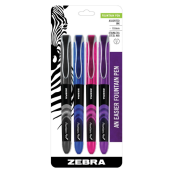 Zebra .6mm Asst. Fountain Pens 4Pk