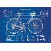 Cavallini Bicycle Blueprint Decorative Poster