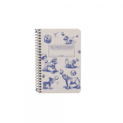 Michael Roger Decomposition Recycled 4in x 6in Dogs and Bubbles Spiral Notebook - 4x6