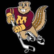 Skating Minnesota Goldy Gopher Auto Decal - Maroon