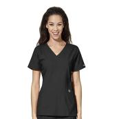 DT W123 Women’s Stylized V-Neck Top - 2XS, School of Dentistry DT -  Black