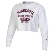 Champion University of Minnesota Crop Top Sweatshirt - L, White