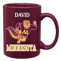 University of Minnesota Personalized Name Mugs  - David, Maroon