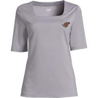 Lands' End Goldy Women's Elbow Sleeve Ponte Square Neck Top - XS, Gray