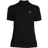 Lands' End University of Minnesota Goldy Women's Half Sleeve Mock Neck Sweater - XS, Black