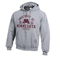 Champion University of Minnesota Full Zip Hoodie  - XS, Gray
