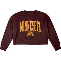 Blue 84 University of Minnesota Women's Cropped Crewneck Sweatshirt  - S, Maroon