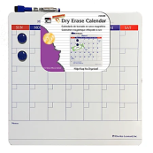 14x14 Charles Leonard Dry-Erase Calendar - White