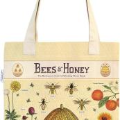 Cavallini Bees & Honey Tote Bag - 13x17, White