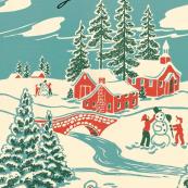 Cavallini Winter Wonderland Decorative Poster - White