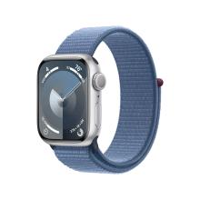 41mm Apple Watch S9 GPS w/ Silver Aluminum Case, Casewinter Blue Sports Loop