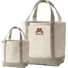 Lands' End M Alumni Open Top Canvas Tote - M, Oatmeal / Khaki / Tan