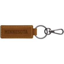 University of Minnesota Leather Key Tag - Brown
