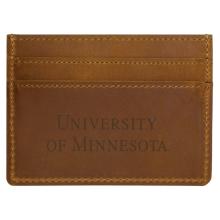 University of Minnesota Leather Card Holder  - Brown