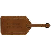 University of Minnesota Leather Luggage Tag  - Brown