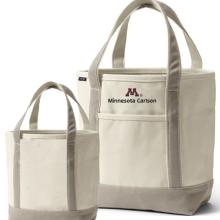Lands' End Carlson School of Management Open Top Canvas Tote - M, Oatmeal / Khaki / Tan