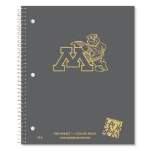 Leaning Gopher Gray 1-Subject Spiral Notebook - Gray