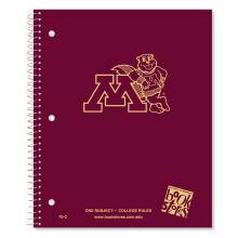 Leaning Gopher Maroon 1-Subject Spiral Notebook - Maroon